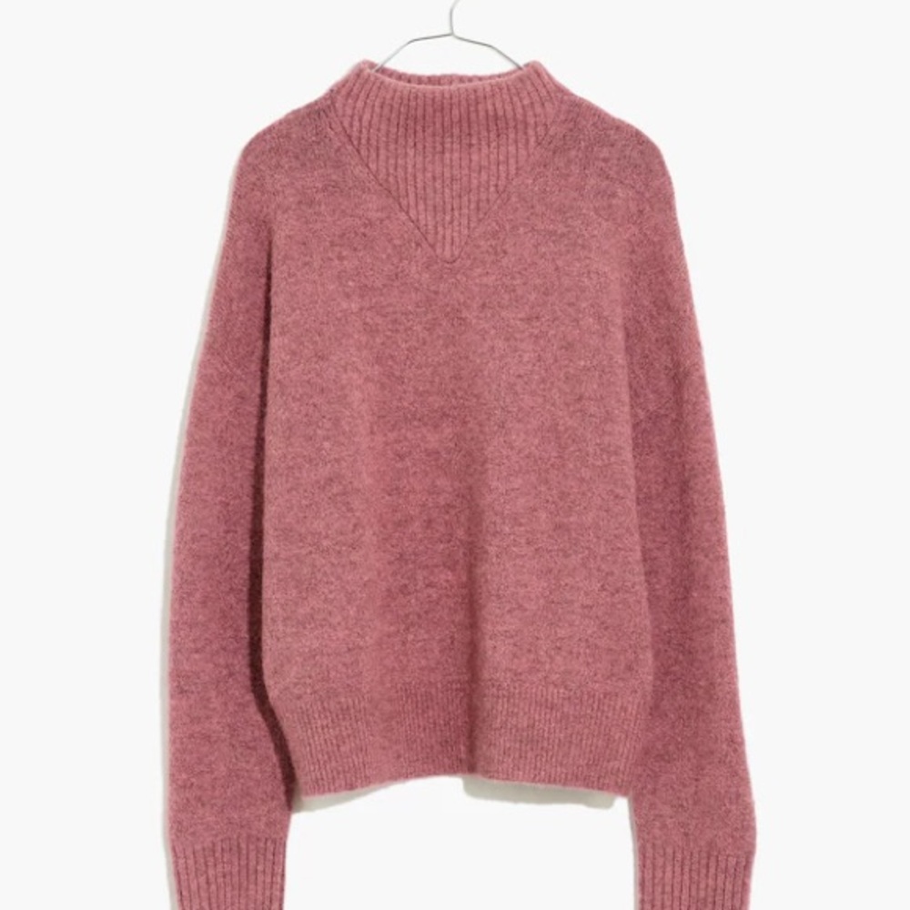 Madewell Dillon Mockneck Pullover Sweater in Heather Loganberry - Picture 5 of 6
